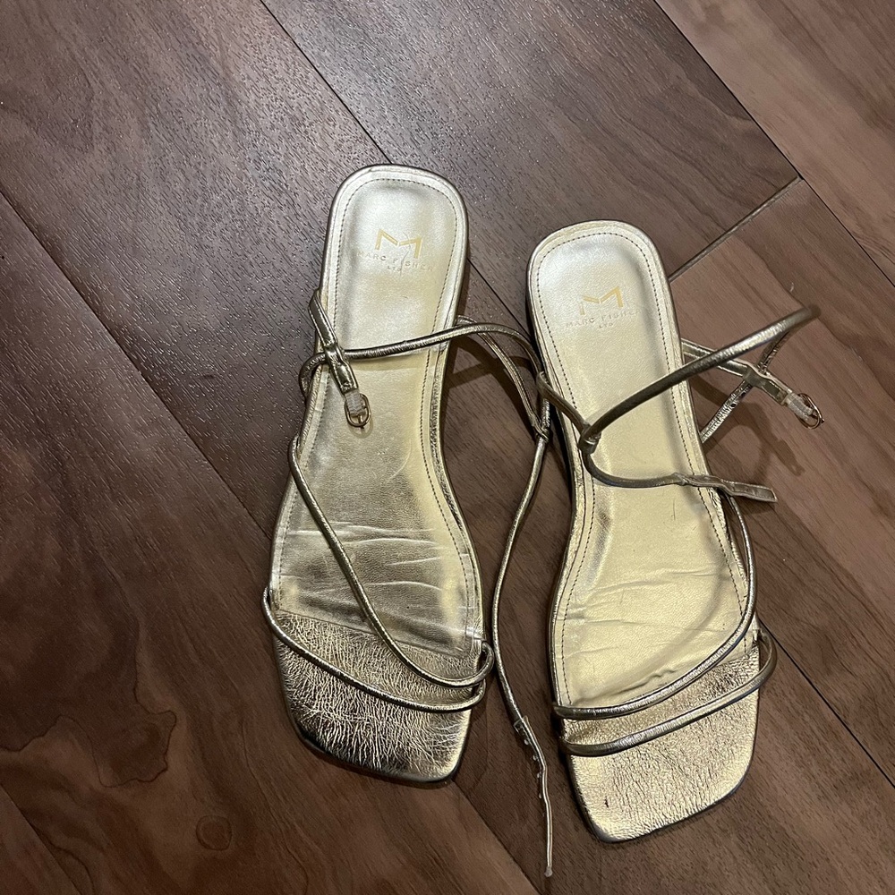 Marc Fisher Gold Strappy Heels